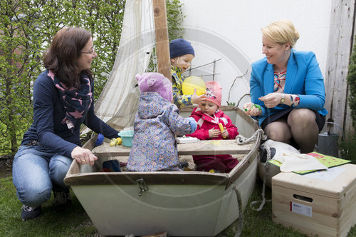 Bundesfamilienministerin Franziska Giffey, SPD, besucht Kindertagespflege in Herne