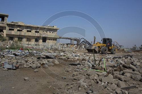 Wiederaufbau Arbeiten am zerstoerten Al Shifaa Hospital in Mosul