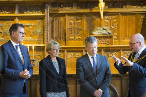 Bundesentwicklungsminister Gerd Mueller, CSU, trifft S.E. Juan Manuel Santos, Staatspraesident der Republik Kolumbien und Friedensnobelpreistraeger