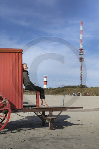 Badekarre auf der Nordseeinsel Borkum