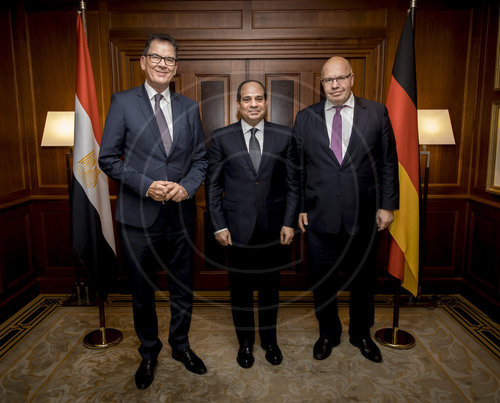 BM Mueller und  Al-Sisi beim Round-Table