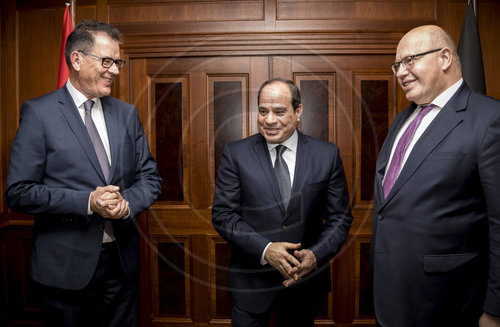 BM Mueller und  Al-Sisi beim Round-Table