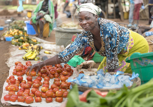 Verkauf von Tomaten auf dem Markt
