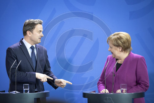 Angela Merkel empfaengt Xavier Bettel