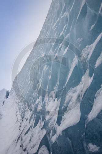 Eisstrukturen eines Gletschers
