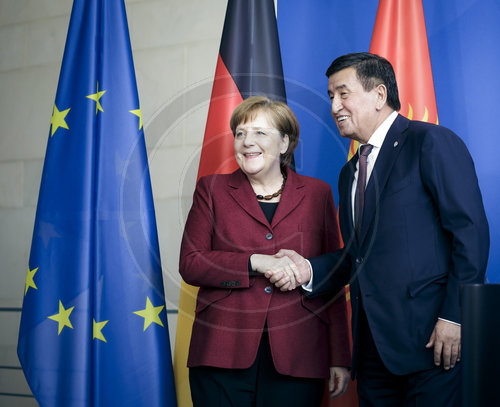 Bundeskanzlerin Angela Merke trifft Sooronbaj Jeenbekov, Praesident der Kirgisischen Republik