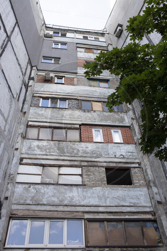 Wohngebaeude in Mariupol / Ukraine
