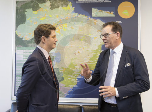 Bundesentwicklungsminister Gerd Mueller, CSU, trifft Ricardo Salles, Umweltminister von Brasilien