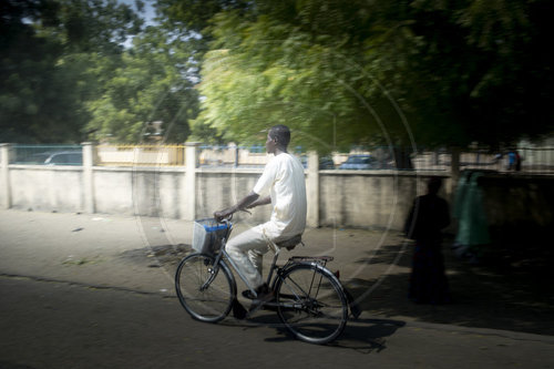 Radfahrer in Maiduguri