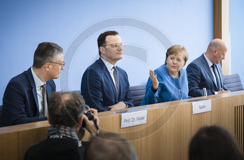 PK mit Merkel, Spahn und Weiler
