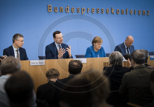PK mit Merkel, Spahn und Weiler