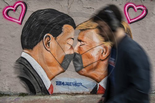 Graffiti mit Trump und Xi
