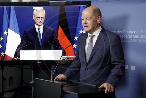 BM Scholz und der FM Le Maire vor ECOFIN Sitzung