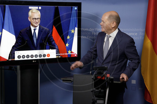 BM Scholz und der FM Le Maire vor ECOFIN Sitzung