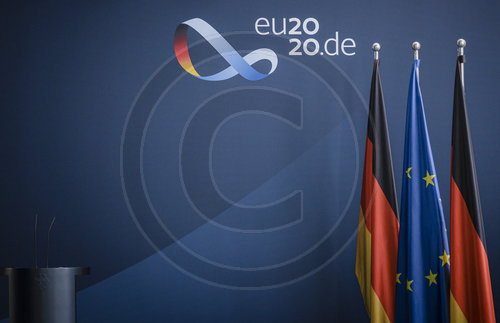 Pressewand zur deutsche EU-Ratspraesidentschaft