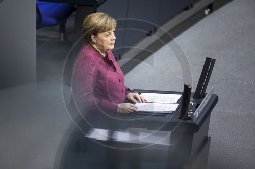 Regierungserklaerung durch Bundeskanzlerin Merkel