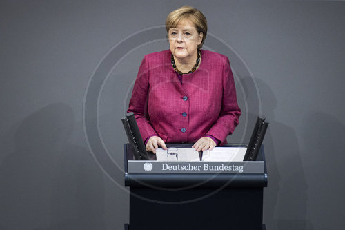 Regierungserklaerung durch Bundeskanzlerin Merkel