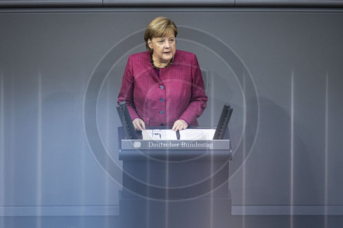 Regierungserklaerung durch Bundeskanzlerin Merkel