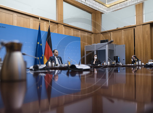 Bundesminister Maas bei virtuellen EU-Au‚àö√ºenminister Treffen
