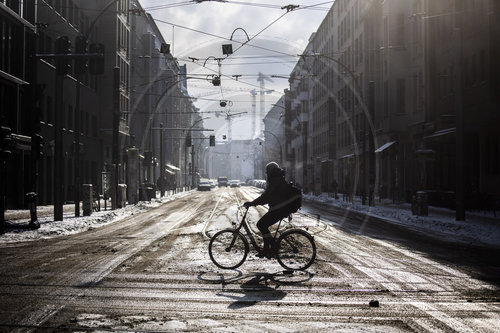 Stadtverkehr im Winter