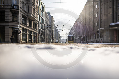 Stadtverkehr im Winter