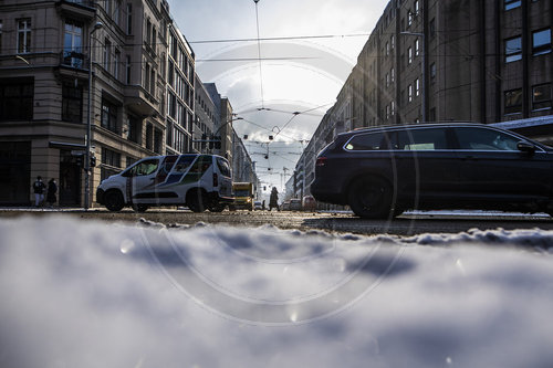 Stadtverkehr im Winter