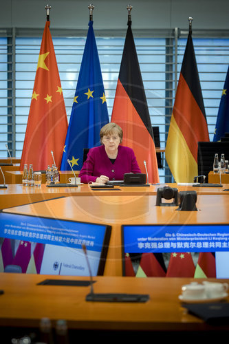 Angela Merkel vor den 6. deutsch-chinesischen Regierungskonsultationen