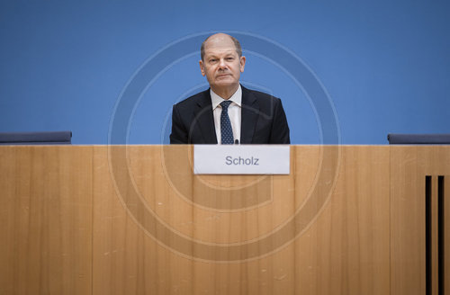 Bundesfinanzminister Scholz in der BPK