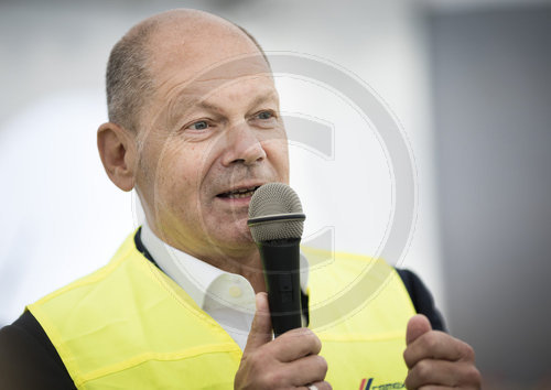 Olaf Scholz Pressereise Brandenburg