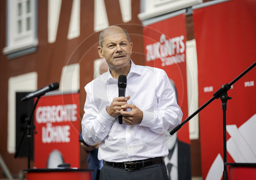 Wahlkampf Olaf Scholz in Nord-Hessen