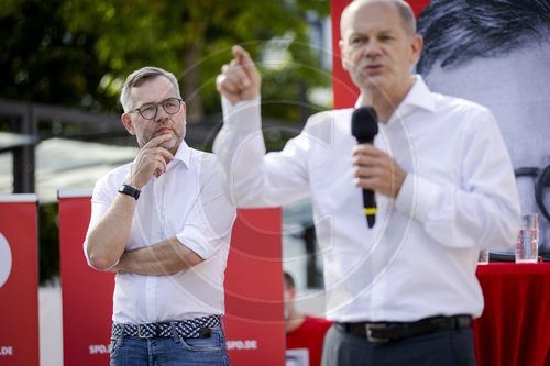 Wahlkampf Olaf Scholz in Nord-Hessen