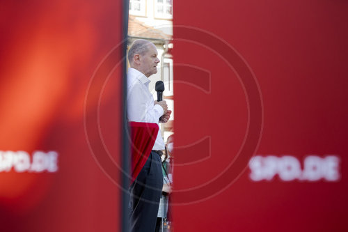 Wahlkampf Olaf Scholz in Nord-Hessen