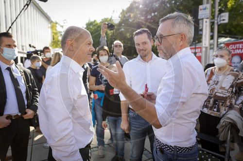 Wahlkampf Olaf Scholz in Nord-Hessen