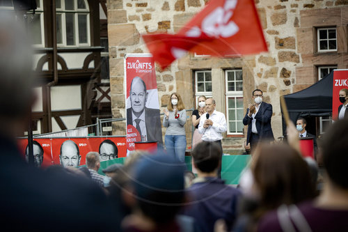 Wahlkampf Olaf Scholz in Nord-Hessen