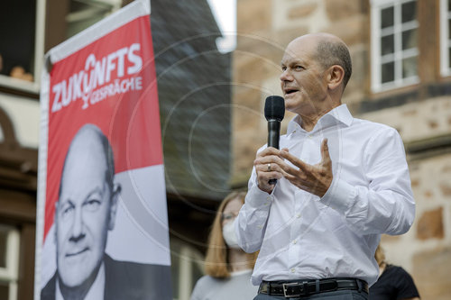 Wahlkampf Olaf Scholz in Nord-Hessen