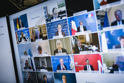 Christian Lindner bei virtuellen  G7-Finanzminister Meeting