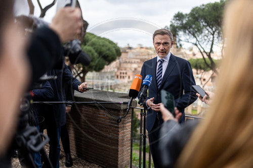Bundesfinanzminister Christian Lindner zu bilateralen Gespraechen in Rom