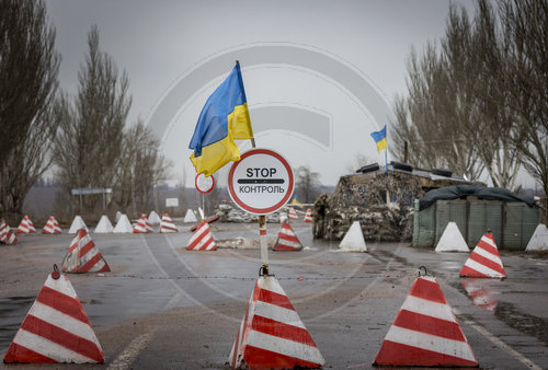 Kontrollpunkt des ukrainischen Militaer