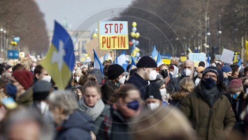 Demo gegen den Einmarsch Russlands in die Ukraine