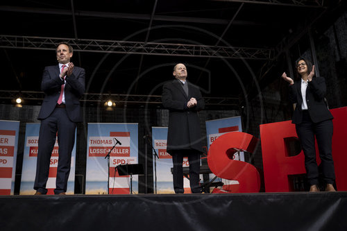 Bundeskanzler Olaf Scholz besucht eine Wahlkampfveranstaltung der SPD Schleswig-Holstein zur kommenden Landtagswahl 2022