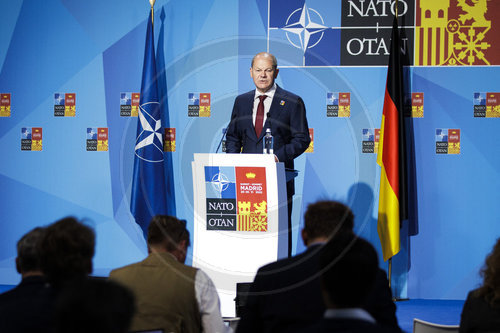 Olaf Scholz PK NATO-Gipfeltreffen