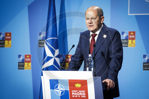 Olaf Scholz PK NATO-Gipfeltreffen