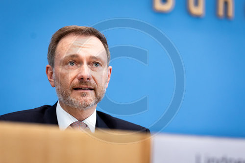 Bundesfinanzminister Christian Lindner in der BPK Vorstellung Entwurf Bundeshaushalt 2023