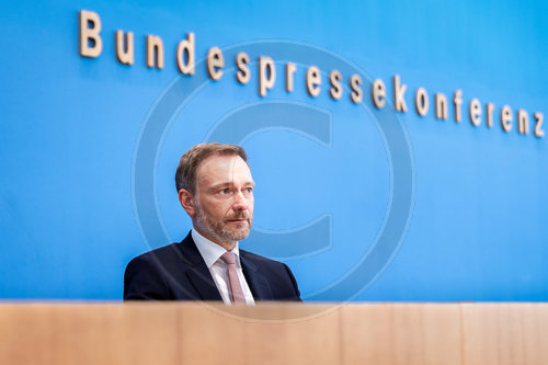 Bundesfinanzminister Christian Lindner in der BPK Vorstellung Entwurf Bundeshaushalt 2023