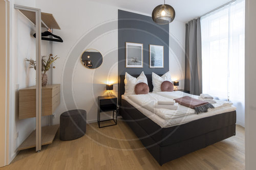 Schlafzimmer in einem Luxus Apartment in Berlin