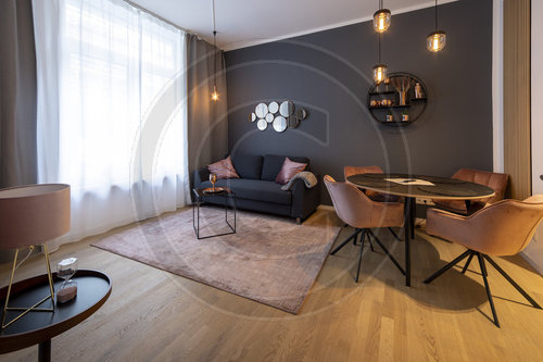 Wohnzimmer in einem Luxus Apartment in Berlin