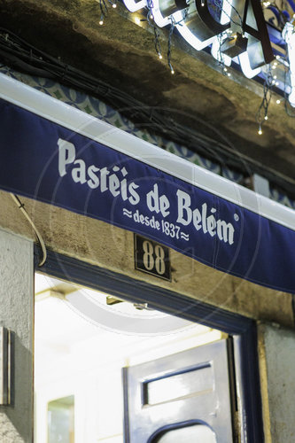 Schild am Eingang der Pasteis de Belem