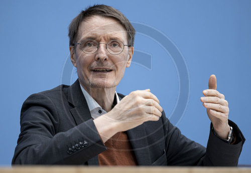 Karl Lauterbach (SPD), Bundesminister fuer Gesundheit, in BPK