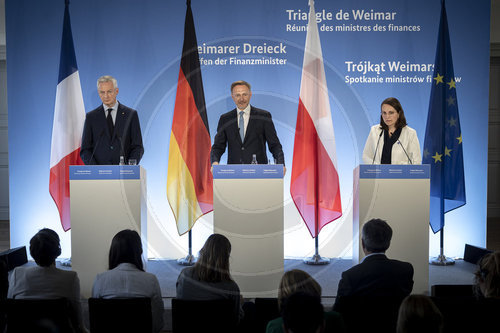 Weimarer Dreieck mit BM Lindner und FM Polen und Frankreich