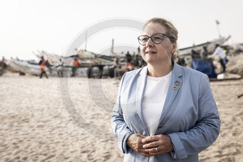 Bundesentwicklungshilfeministerin Svenja Schulze im Rahmen einer Reise in die Sahel-Region nach Mauretanien und Nigeria